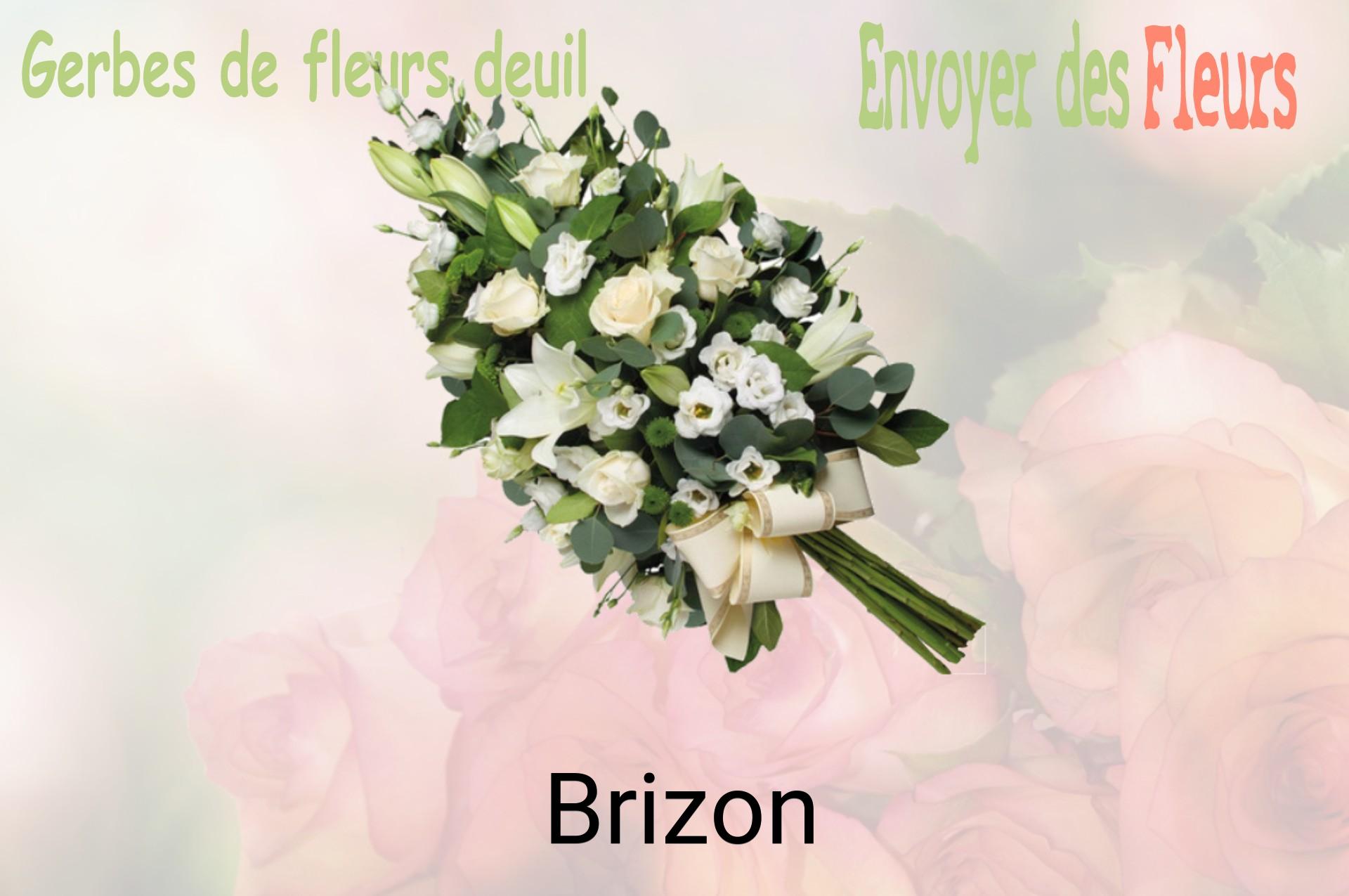 Gerbe de fleurs de deuil livrée à Brizon